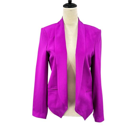 Truth and Pride Magenta Purple 100% Silk Bright Cutaway Open Professional Blazer - Picture 3 of 13